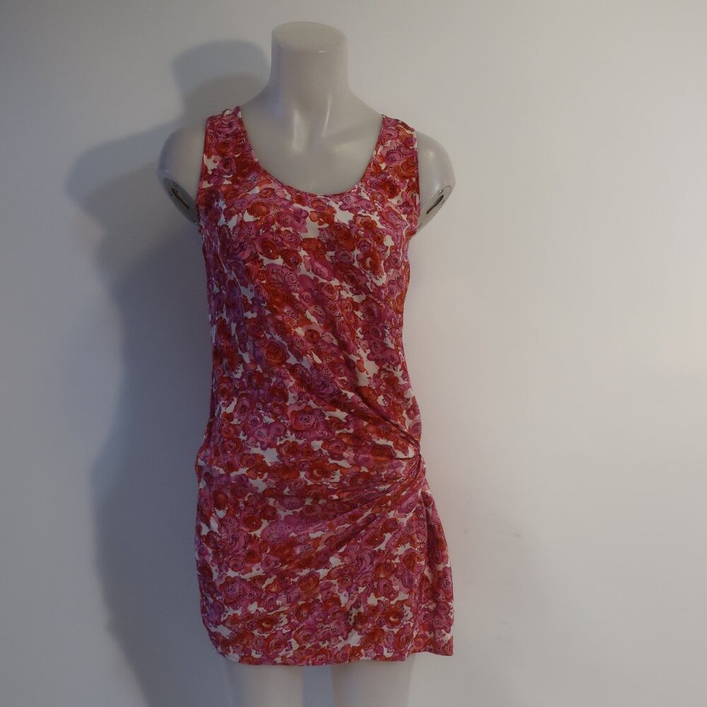 Womens Thakoon Addition 100% Silk Pink, Red, White Floral Dress Sz 0